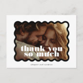 Modern Bold Scalloped Border Zwart Wit Foto Briefkaart (Voorkant)