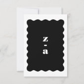 Modern Bold Scalloped Lijst Zwart Wit Bruiloft RSVP Kaartje (Achterkant)