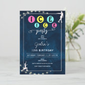 Modern Bold Schaatsen Tiener Meisje Verjaardagsfee Kaart (Staand voorkant)