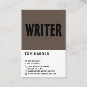 Modern Bold, schrijvers Visitekaartje (Voorkant)
