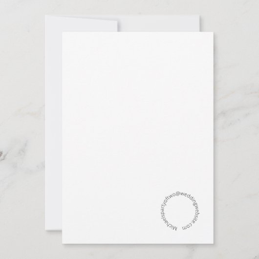 Modern Bold Script Black & White Wedding Kaart (Achterkant)