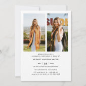 Modern Bold Script Graduate 3 Photo Graduation Kaart (Achterkant)