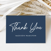 Modern Bold Script Navy Baby shower Bedankkaart