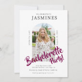 modern bold script  photo bachelorette Invitation  Kaart (Voorkant)