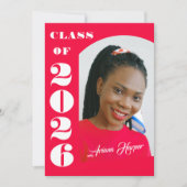 Modern Bold Script Pink Graduation Announcement Kaart (Voorkant)