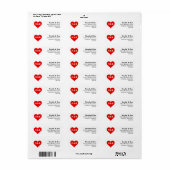Modern Bold Single Heart Shape Initials Etiket (Full Sheet)