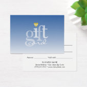 Modern Bold Sky Blue Ombre Gold Heart Visitekaartje (Bureau)