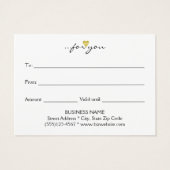 Modern Bold Sky Blue Ombre Gold Heart Visitekaartje (Achterkant)