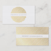 MODERN BOLD SPOT schuine streep patroon gouden fol Visitekaartje (Voorkant / Achterkant)