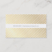 MODERN BOLD SPOT schuine streep patroon gouden fol Visitekaartje (Achterkant)