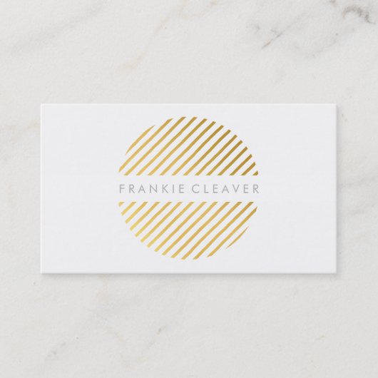 MODERN BOLD SPOT schuine streep patroon gouden fol Visitekaartje (Voorkant)
