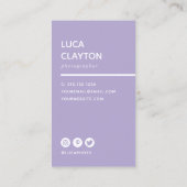 Modern Bold Stylish Typography Photographer Visitekaartje (Achterkant)