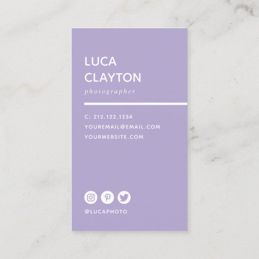 Modern Bold Stylish Typography Photographer Visitekaartje (Achterkant)