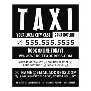 Modern Bold, Taxi Cab Firm with Price List Flyer