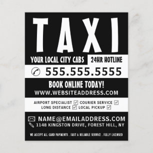 Modern Bold, Taxi Cab Firm with Price List Flyer