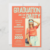 Modern Bold Terracotta Aqua Foto 2023 Afstuderen Kaart (Voorkant)