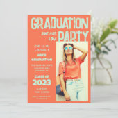 Modern Bold Terracotta Aqua Foto 2023 Afstuderen Kaart (Staand voorkant)