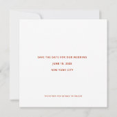 Modern Bold Terracotta Big Date Wedding Save The Date (Achterkant)