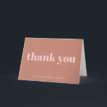 Modern Bold Terracotta Personalized Bat Mitzvah Bedankkaart<br><div class="desc">Persoonlijke moderne oude typografie Terracotta roze bat Mitzvah - Hartelijk dank</div>