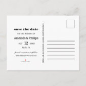 Modern Bold Text 3 Photos Wedding Save the Date Aankondigingskaart (Achterkant)