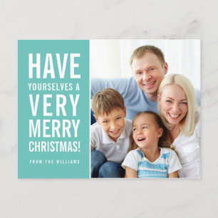 MODERN BOLD TYPE simpel zeer smakelijke kerstmunt Feestdagenkaart