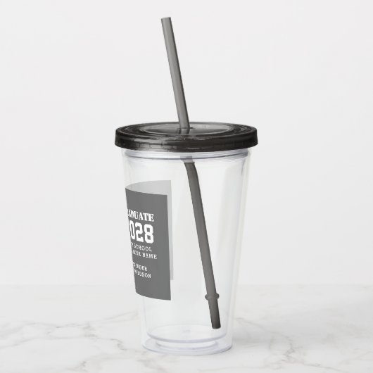 Modern Bold Typografie 4 Foto Collage Afstuderen Acryl Drinkbeker (Links)