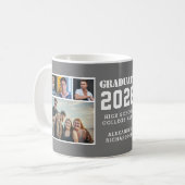 Modern Bold Typografie 4 Foto Collage Afstuderen Koffiemok (Voorkant links)