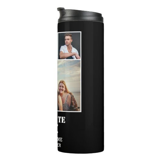 Modern Bold Typografie 4 Foto Collage Afstuderen Thermosbeker (Geroteerd rechts)