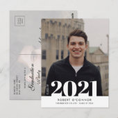 Modern Bold typografie afstuderen uitnodiging (Voorkant / Achterkant)