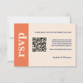 Modern Bold Typografie Bruiloft Sinaasappel Dusty  RSVP Kaartje (Voorkant)