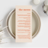 Modern Bold Typografie Bruiloft Sinaasappel Navy B Menu