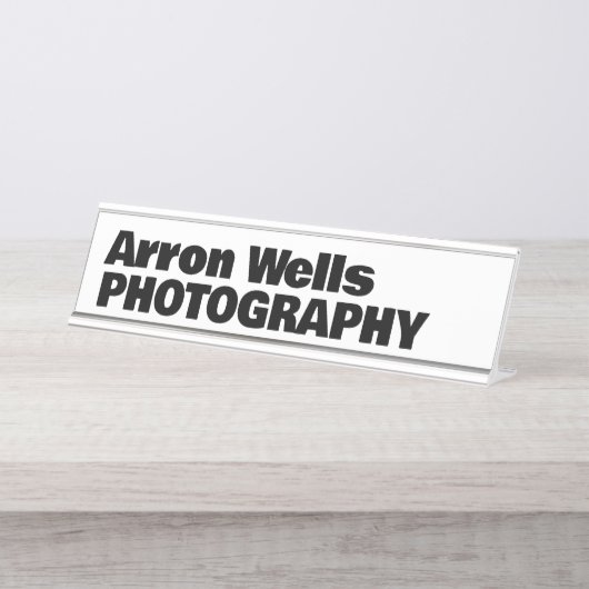 Modern Bold Typografie Bureau Naambordje (Voorkant)