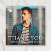 Modern Bold Typografie Foto Afstuderen Bedankt Bedankjes Labels (Voorkant)