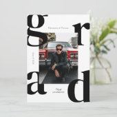 Modern & Bold Typografie Klasse van 2024 Afstudere Kaart (Staand voorkant)