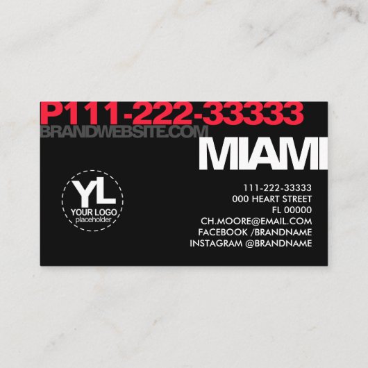 Modern Bold Typografie Script Logo Sjabloon Cool Visitekaartje (Achterkant)