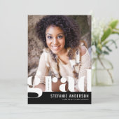 Modern Bold Typografie Zwart Foto Afstuderen Aankondiging (Staand voorkant)