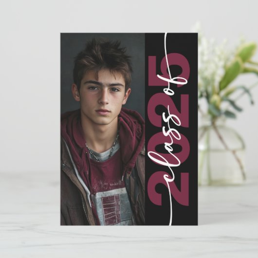 Modern Bold Typography Afstudeerder aangekondigd Kaart (Staand voorkant)