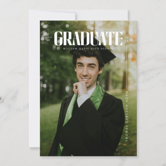 Modern Bold Typography Afstuderen Aankondiging (Voorkant)