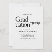 Modern Bold Typography Afstuderen Kaart (Achterkant)