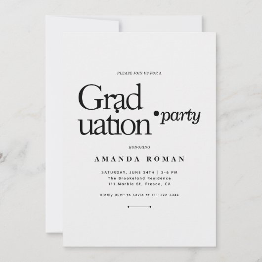 Modern Bold Typography Afstuderen Kaart (Achterkant)