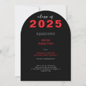 Modern Bold Typography Arch Afstudeerder aankondig Kaart (Achterkant)