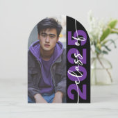 Modern Bold Typography Arch Afstudeerder aankondig Kaart (Staand voorkant)