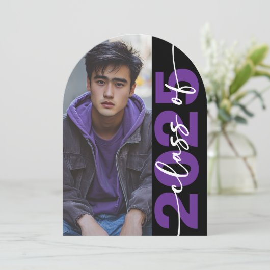 Modern Bold Typography Arch Afstudeerder aankondig Kaart (Staand voorkant)