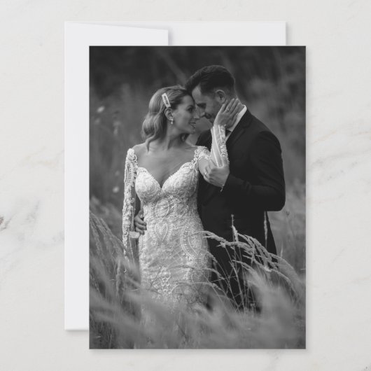 Modern Bold Typography Black and White Wedding Kaart (Achterkant)