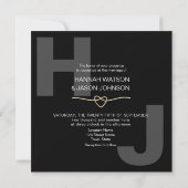 Modern Bold Typography Black and White Wedding Kaart (Achterkant)