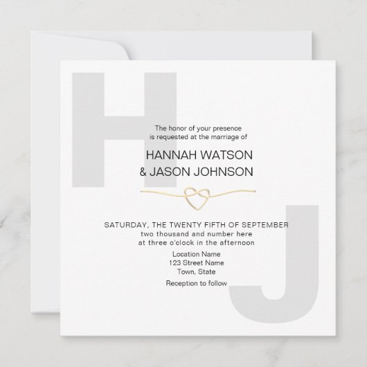 Modern Bold Typography Black and White Wedding Kaart (Voorkant)