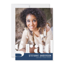 Modern Bold Typography Blue Photo Afstuderen