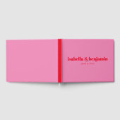 Modern Bold Typography Bright Pink and Red Wedding Gastenboek (Volledig)