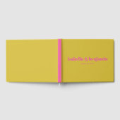 Modern Bold Typography Bright Pink Yellow Wedding Gastenboek (Volledig)