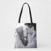 Modern Bold Typography Custom Photo Wedding Tote Bag (Voorkant)